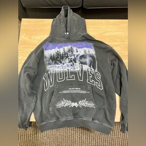 Into The Night "Vintage Pierce" Unisex Hoodie in Wolf Gray/Purple 
L